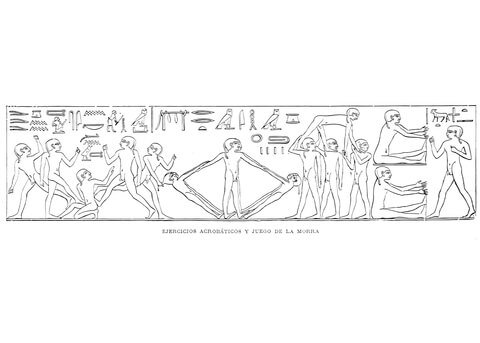 Ancient Egyptian Depiction Of Acrobatic And Morra Game Coloring Page